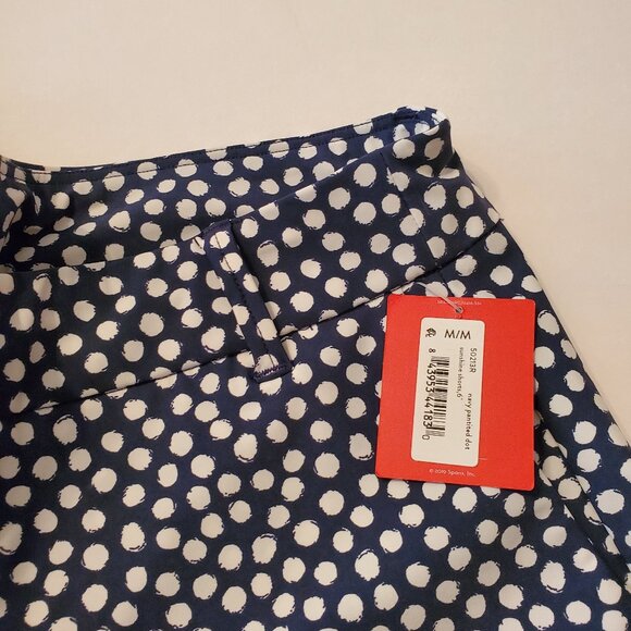 SPANX Sunshine Summer Women's Shorts Bermuda Navy Polka Dots Pull-On Size M/10. - Picture 7 of 11